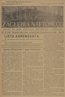 Echo Zagłębia Naftowego : tygodnik dla spraw społecznych, gospodarczych i politycznych. R.2, 1930, nr 41