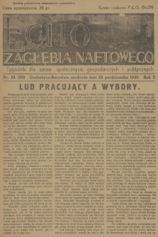 Echo Zagłębia Naftowego : tygodnik dla spraw społecznych, gospodarczych i politycznych. R.2, 1930, nr 43