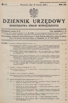 Dziennik Urzędowy Ministerstwa Spraw Wewnętrznych. 1932, nr 2