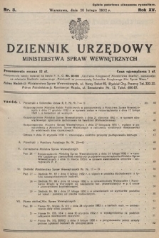 Dziennik Urzędowy Ministerstwa Spraw Wewnętrznych. 1932, nr 3