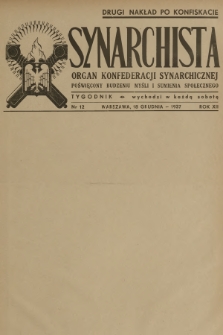 Synarchista : organ Konfederacji Synarchicznej poświęcony budzeniu myśli i sumienia społecznego. R.12, 1937, nr 12
