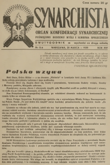 Synarchista : organ Konfederacji Synarchicznej poświęcony budzeniu myśli i sumienia społecznego. R.14, 1939, nr 5-6