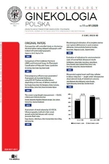 Ginekologia Polska : organ Polskiego Towarzystwa Ginekologicznego = Polish Gynecology : the official journal of the Polish Gynecological Society. Vol. 91, 2020, no. 11