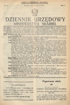 Dziennik Urzędowy Ministerstwa Skarbu. 1923, nr 5