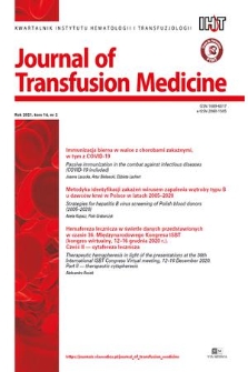 Journal of Transfusion Medicine : kwartalnik Instytutu Hematologii i Transfuzjologii. T. 14, 2021, nr 2