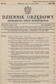 Dziennik Urzędowy Ministerstwa Spraw Wewnętrznych. 1932, nr 8