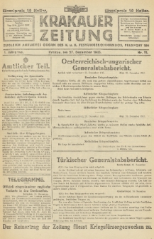 Krakauer Zeitung : zugleich amtliches Organ des K. u. K. Festungskommandos. 1915, nr 11