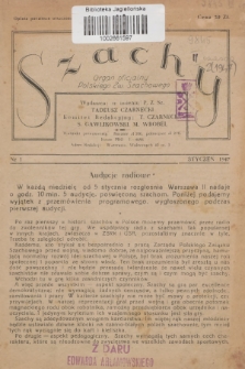 Szachy : organ oficjalny Polskiego Zw. Szachowego. R.2, 1947, nr 1