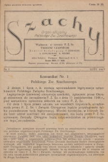 Szachy : organ oficjalny Polskiego Zw. Szachowego. R.2, 1947, nr 2