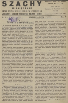 Szachy : organ oficjalny Polskiego Zw. Szachowego : miesięcznik wydawany z zasiłku Ministerstwa Kultury. R.4, 1950, nr 1-2