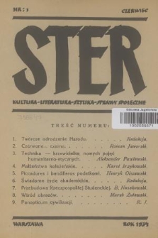 Ster : kultura, literatura, sztuka, sprawy społeczne. [R.1], 1934, nr 1