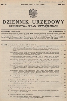 Dziennik Urzędowy Ministerstwa Spraw Wewnętrznych. 1932, nr 11