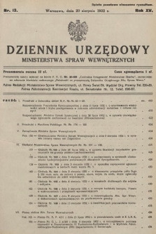 Dziennik Urzędowy Ministerstwa Spraw Wewnętrznych. 1932, nr 13