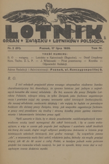 Lotnik : organ Związku Lotników Polskich. T.4, 1926, nr 2 (61)