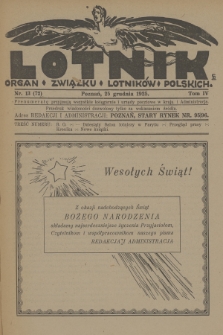 Lotnik : organ Związku Lotników Polskich. T.4, 1926, nr 13 (72)