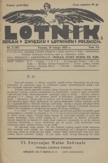 Lotnik : organ Związku Lotników Polskich. T.7, 1928, nr 2 (97)