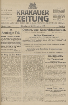 Krakauer Zeitung : zugleich amtliches Organ des K. U. K. Festungs-Kommandos. 1916, nr 334