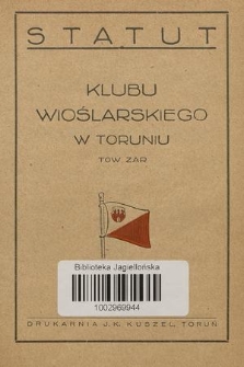 Statut Klubu Wioślarskiego w Toruniu