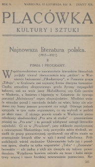 Placówka Kultury i Sztuki. 1921, nr 19