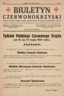 Biuletyn Czerwonokrzyski : oficjalny organ Zarządu Okręgu Krakowskiego Polskiego Czerwonego Krzyża. R.1, 1931, nr 2