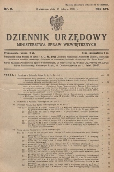 Dziennik Urzędowy Ministerstwa Spraw Wewnętrznych. 1933, nr 2