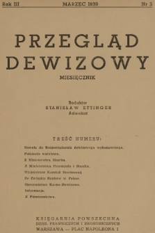 Przegląd Dewizowy. R.3, 1939, nr 3