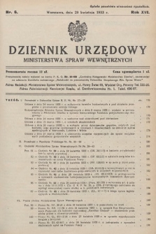 Dziennik Urzędowy Ministerstwa Spraw Wewnętrznych. 1933, nr 6