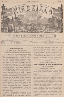 Niedziela : pismo tygodniowe dla ludu. R.2, 1885, nr 28