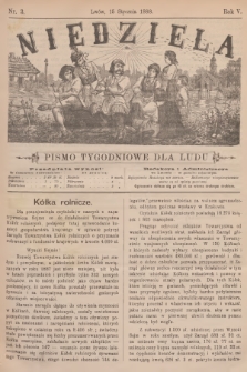 Niedziela : pismo tygodniowe dla ludu. R.5, 1888, nr 3