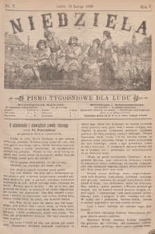 Niedziela : pismo tygodniowe dla ludu. R.5, 1888, nr 7
