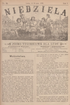 Niedziela : pismo tygodniowe dla ludu. R.5, 1888, nr 33