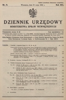 Dziennik Urzędowy Ministerstwa Spraw Wewnętrznych. 1933, nr 9