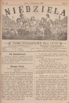 Niedziela : pismo tygodniowe dla ludu. R.5, 1888, nr 41