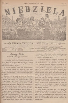 Niedziela : pismo tygodniowe dla ludu. R.5, 1888, nr 42