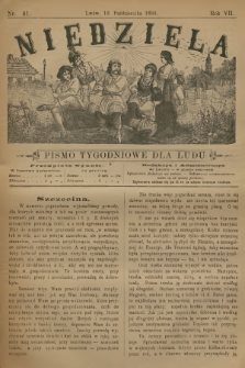 Niedziela : pismo tygodniowe dla ludu. R.7, 1890, nr 41
