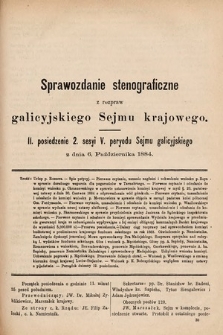 [Kadencja V, sesja II, pos. 11] Sprawozdanie Stenograficzne z Rozpraw Galicyjskiego Sejmu Krajowego. 11. Posiedzenie 2. Sesyi V. Peryodu Sejmu Galicyjskiego