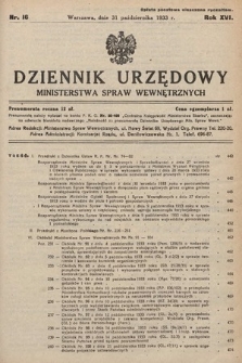 Dziennik Urzędowy Ministerstwa Spraw Wewnętrznych. 1933, nr 16