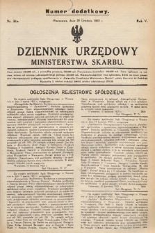 Dziennik Urzędowy Ministerstwa Skarbu. 1923, nr 21a