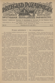 Przegląd Pożarniczy : ilustrowany dwutygodnik poświęcony pożarnictwu. R.11, 1925, nr 9