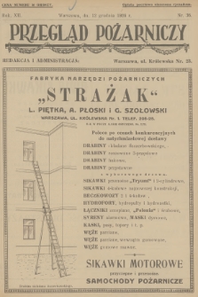 Przegląd Pożarniczy : organ Głównego Związku Straży Pożarnych Rzeczypospolitej Polskiej. R.12, 1926, № 36