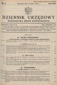 Dziennik Urzędowy Ministerstwa Spraw Wewnętrznych. 1934, nr 3