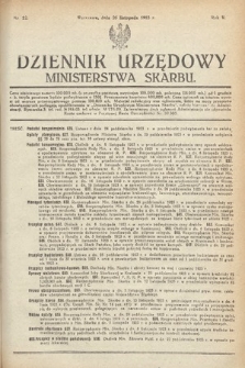 Dziennik Urzędowy Ministerstwa Skarbu. 1923, nr 22