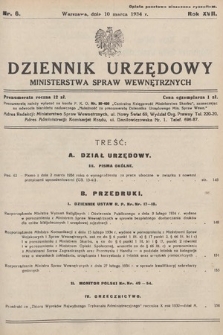 Dziennik Urzędowy Ministerstwa Spraw Wewnętrznych. 1934, nr 6