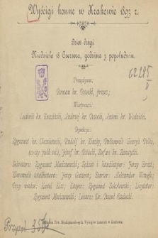 Wyścigi Konne w Krakowie : dzien drugi. 18 czerwca. 1893