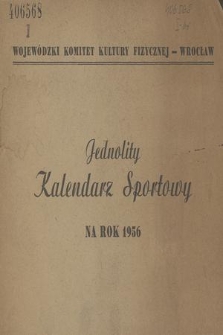 Jednolity Kalendarz Sportowy na Rok 1956