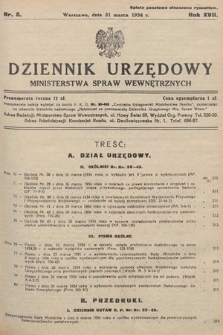 Dziennik Urzędowy Ministerstwa Spraw Wewnętrznych. 1934, nr 8