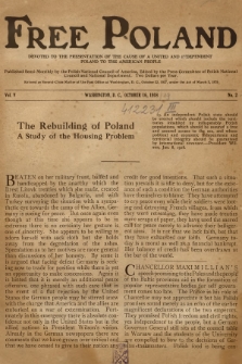 Free Poland : devoted to the presentation of the cause of a united and independent Poland to the american people. Vol.5, 1918, No. 2