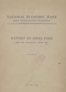 Report of Directors : for the financial year 1927. Year 4th