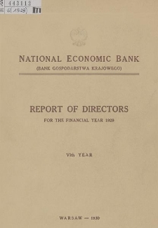 Report of Directors : for the financial year 1929. Year 6th