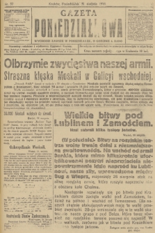 Gazeta Poniedziałkowa. 1914, nr 37